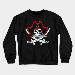 Cool Pirate Head Skull Captain Swords Crossed Crewneck Sweatshirt